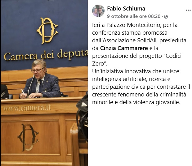 ALL. 6 COMUNIICATO STAMPA FABIO SABBATANI SCHIUMA RESPONSABILE DIPARTIMENTO CITTA DELLA NOTTE - FRATELLI D'ITALIA